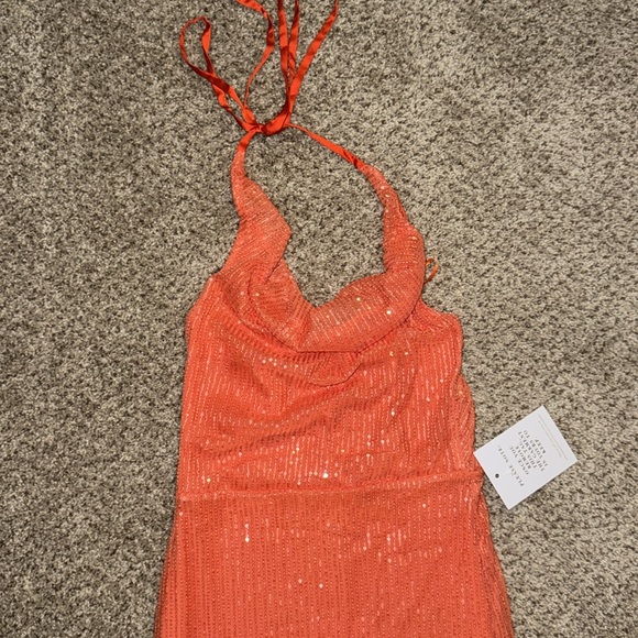 Stella Amour Orange Sequin Dress - Picture 9 of 13